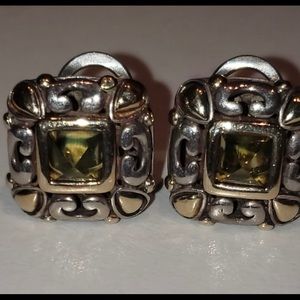 Vintage John Hardy Earrings ❤️ Peridot silver and 18k gold.